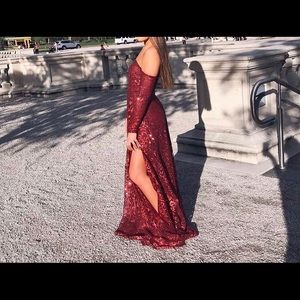 red wine gown